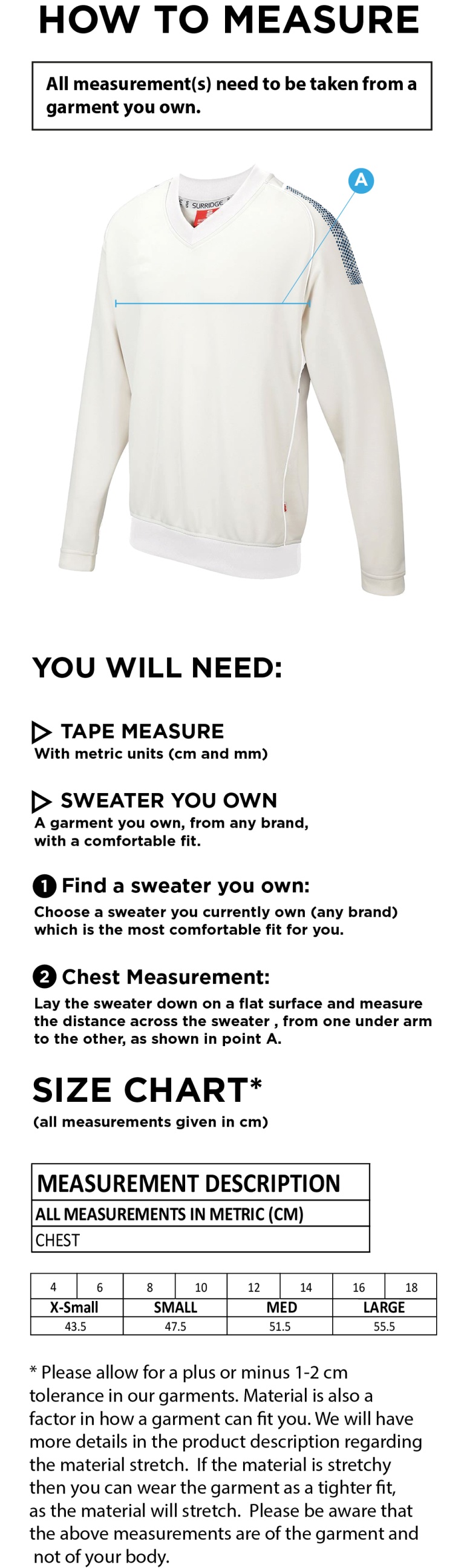 HUTTON CC BLAST LONG SLEEVE WOMEN'S SWEATER - Ivory - Size Guide